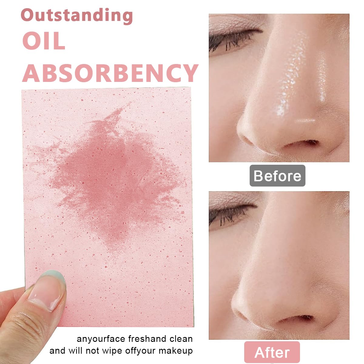 MAYCREATE 200 Counts Oil Absorbing Sheets for Face, Facial Flax Blotting Paper, Natural Rose Oil Absorbing Tissues for Oily Skin, Oil Control Film - 9x6cm MAYCREATE 200 Counts Oil Absorbing Sheets for Face, Facial Flax Blotting Paper, Natural Rose Oil Absorbing Tissues for Oily Skin, Oil Control Film - 9x6cm